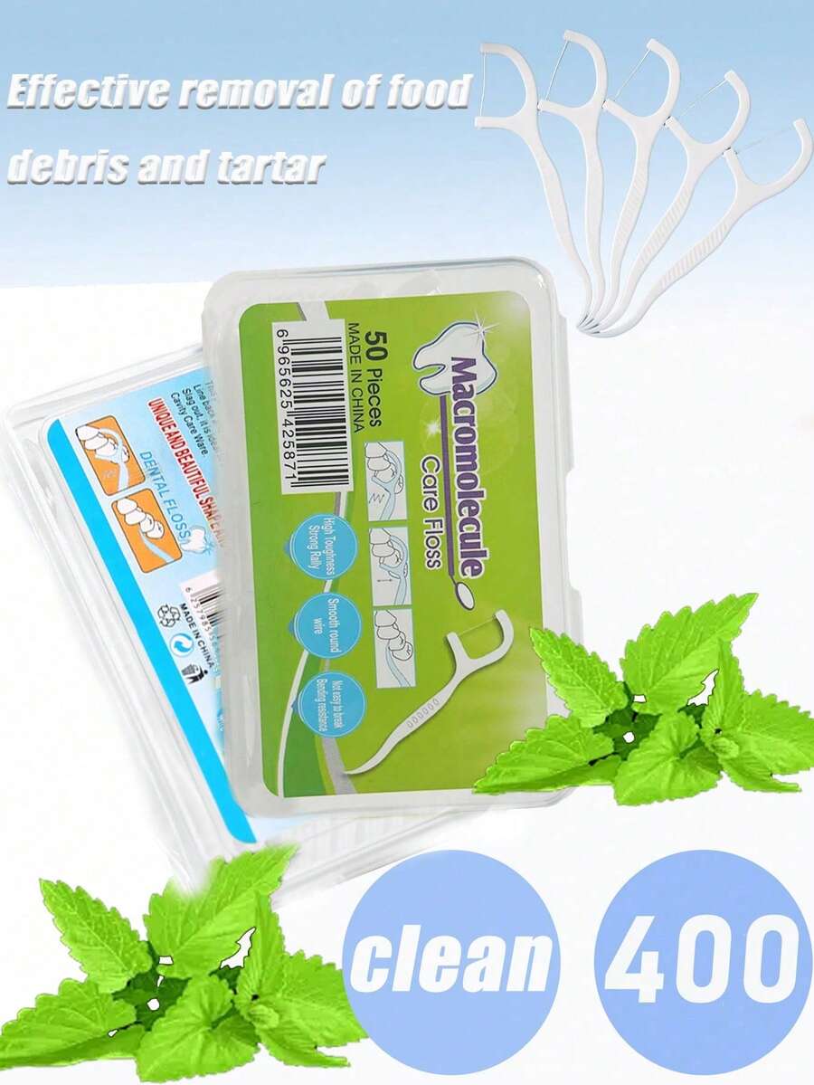 400/200/50支装牙线棒 - 多功能牙线棒，细牙线，便携式牙线棒，超细牙线棒，深度清洁棒，一次性牙线，牙线盒。必备口腔护理用品，方便旅行和日常使用。适用于餐厅、厨房、客厅、旅行等场所的牙齿清洁工具。有效去除食物残渣，清洁牙齿。家居浴室装饰，秋季装饰，返校季装饰