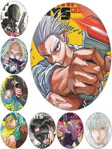 Sakamoto Daily Original Painting Series Tinplate Badge Mirror Keychain Accessories Pendant Set