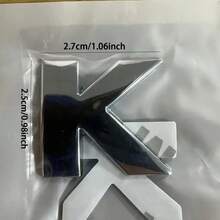 Car English Letter Metal Car Logo Trunk Sticker Number Plate Car Tail Decoration Car Body Sticker Modified Engine Capacity Label - Silver - View 10