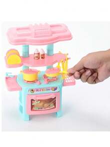Realistic Girl Interactive Stir Fry & Cooking Stove Tableware Playset, Pretend Play Kitchen Toy Set - Multicolor - View 10