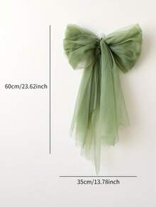 1pc Handmade Tulle Bow Ornament - Red & Beige, Elegant Ribbon Design For Tree Top, Wedding, Gift Box, And Home Display, Festive Holiday Decoration|Elegant Bow Design|Handcrafted Detail, Valentine's Day Gift,Christmas Decorations