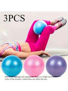 3 Confezioni Mini Palline PVC Pilates (25cm) - Allenamento di stabilità yoga per core e pavimento pelvico, con pompa e ago, leggero per palestra domestica, accessorio fitness essenziale per il nuovo anno - Blu/Rosa/Viola