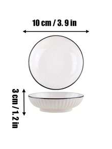 1 Piece Korean Style Ceramic Ins Small Round Bowl Plates Set, Mini Yogurt Oatmeal Bowl, Simple And Stylish Dessert/Uit Salad/Rice/Noodle Bowl, Suitable For Restaurants,Kitchen Accessories, Used To Hold Various Party, Gathering, Snack Shop, Food, Home Decoration