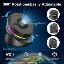 13-In-1 Ultra HD Meteor For Galaxy Projector Lamp, 4K HD Solar System Starry Sky Light,1/2H Timer 4-Key Control, RGB Color Changing Ambient Night Light USB Light Fixture With 360-Degree Rotatable LED For Galaxy Projector, For Bedroom Dining Table, Game Room Home Theater Wedding Holiday Gift, Bedside Projection Lamp, Ceiling Lighting