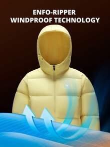 CAMEL CROWN Women's Outdoor Down Jacket Autumn And Winter 700 Fill Power Water Repellent Down Men's Thick Hooded Warm Puffer Jacket - Moon Shadow Yellow - View 6