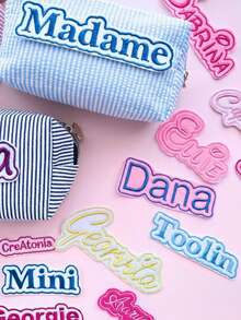 Bộ 1/3/5 huy hiệu tên thêu tùy chỉnh, mặt sau bằng nỉ, nhãn dán tên ủi, miếng vá thêu cá nhân hóa, thích hợp cho áo khoác, áo choàng, ba lô, tiệc cưới, miếng vá tên ủi tùy chỉnh, miếng vá quà tặng sinh nhật, phụ kiện du lịch. - Nhiều màu - Xem 2