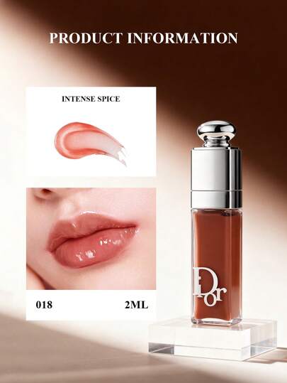 Dior 旅行装丰盈唇彩 #018 - 浓郁香料色，最受欢迎的色号，滋养轻盈唇彩，打造光泽妆容，非常适合女性旅行和日常使用，2毫升/0.07盎司