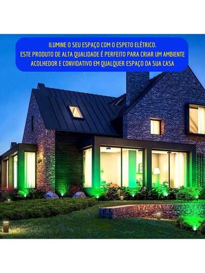 Kit10  Kit6 Luminária Espeto Jardim Lâmpada Led Luz Verde IP65 /7w