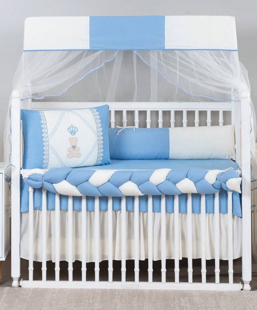 9-PIECE HALF-TRANSA CRIB KIT BEAR PRINCE - 藍色 - 查看 1