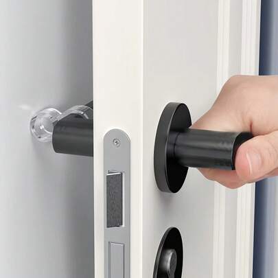 6pcs Shock-Absorbing Silicone Door Stopper Rings - Transparent PVC Quiet Handle Bumpers, Wall Protection, For Home & Office, Prevents Door Handles From Damaging Walls, Durable & Easy To Install, Door Stoppers, Wall Protectors, Modern Door Accessories, Flexible Design