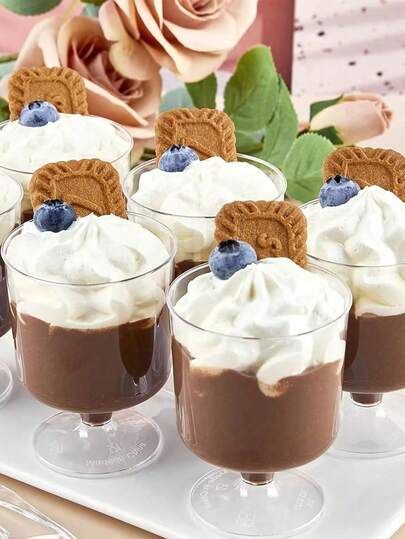 1-50PCS Mini pahare de desert, pahare transparente, mini pahare de desert pentru înghețată, pahare pentru aperitive, pahare pentru mousse, forme de tort pentru petreceri, nunți, pahare de degustare pentru zile de naștere