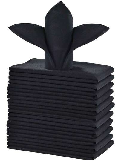 6/12 piezas Servilletas de tela de unicolor, resistentes, lavables y reutilizables, adecuadas para restaurante, fiesta, banquete, mesa de comedor