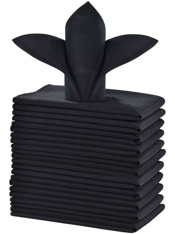 Guardanapos de pano de cor sólida 6/12 peças, resistentes, laváveis e reutilizáveis, adequados para restaurantes, festas, banquetes e mesas de jantar