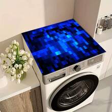 1pc Blue Puzzle Block Pattern, Silica Gel Washing Machine Dryer Top Protective Pad, Washing Machine Dust Cover Mat, Kitchen Supplies, Anti-Slip, Suitable For Laundry Room, Bathroom, Home Decor, Room Decoration