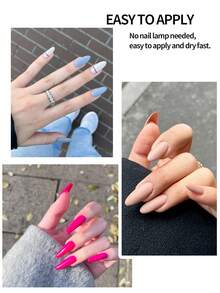 Gel Top Coat Base Coat Gel Set, French Nail Art Pro Collection System For Starter Manicure Salon DIY At Home,Long-Lasting,Suitable For Nail Art Starter Manicure Salon Home DIY For Girls Women. - Multicolor - View 7