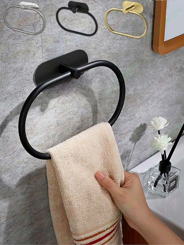 Adhesive Towel Racks For Bathroom Wall,Towel Holder,Stainless Steel Hand Towel Ring,Rack For Towel,Matte Black Dishcloth Holder Without Drilling,Heavy Duty Towel Hangers,Face Washhand Towel Rail,Hooks,Bathroom Storage Organizers,Hardware Accessories,Silver Gold,Waterproof