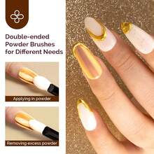 Gold Chrome Nail Powder For Gel Nails,Metallic Mirror Effect Pigment Stylish And Technological Fine Glitter For Home DIY Salon Use{"Color_name":"Gold"} - 金子 - 查看 6
