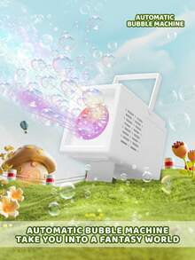 Máquina de burbujas automática de mano para niños, soplador de burbujas de mano para niños, regalo para fiestas (no incluye baterías ni solución de burbujas)
