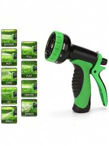 带 10 功能喷嘴的可扩展花园软管，柔性软管，3/4 英寸美制，用于花园浇水和清洁 - 黑綠色 - 查看 10