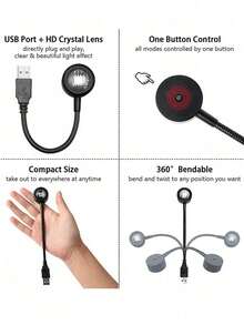 1pc Sunset Projection Lamp - LED Room Decor Night Light, With USB Connection, Suitable For Photography, Party, Wedding, Halloween And Christmas Decoration, Compatible With Laptops And Phones, Portable Electronic Lamp For Home Decor