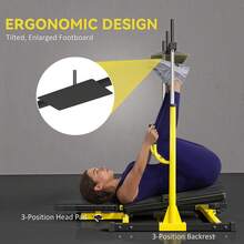 SOOZIER Leg Extension And Curl Machine, 660LBS Capacity, Leg Extension Machine With Adjustable Leg, Back, And Head Positions For Home Gym, 2" Plate Compatible, Yellow - Black - View 7