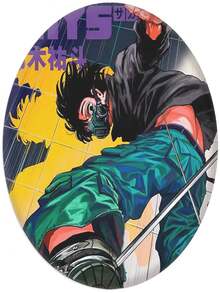 Sakamoto Daily Original Painting Series Tinplate Badge Mirror Keychain Accessories Pendant Set