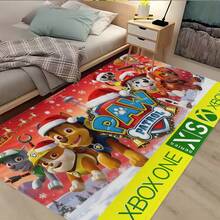 1/3/4 piezas Alfombras con temática de Paw Patrol navideña, agrega magia alegre a tu habitación; adecuada para sala de estar, dormitorio, etc.