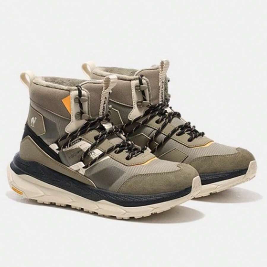 CAMEL CROWN Zapatillas informales de color camello, cálidas, de alta, transpirables, ligeras y con suela gruesa para el otoño - Marrón oliva - Ver 1