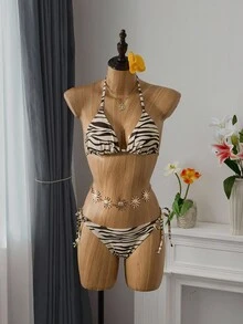 Bellisia 女士两件套比基尼套装，简约时尚，适合日常休闲穿着，文胸和内裤夏季 - 彩色 - 查看 5