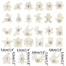 24pcs Christmas Advent Calendar Wooden Pendant 1-24 Numbers Countdown Wood Chips Xmas Tree Hanging Ornament New Year Gift Decor - Multicolor - View 13