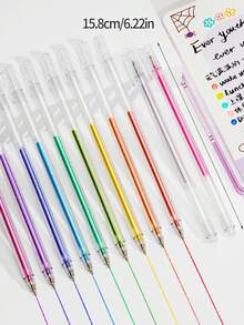 Colorful Glitter Gel Pens, Glow-In-The-Dark Glitter, Silver Pearl, Color-Changing Effect, Suitable For Handmade Notebooks; Specialized Pearl Glitter Highlighter Pens, Bright Metallic Outline, Glitter Fluorescent Marker - Glitter Gel Pen - View 11