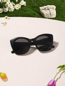 1 pièce Lunettes de mode en acrylique rose pour garçons et filles de 9 à 14 ans, monture œil de chat minimaliste décontractée d'automne de haute qualité pour la décoration vestimentaire et l'usage quotidien