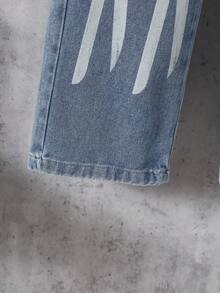 2pcs Boys' Denim Jacket And Pants Set, Spring/Autumn