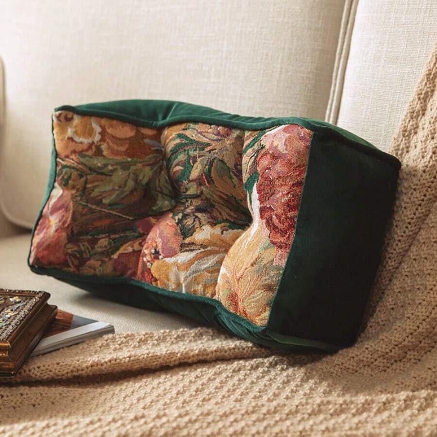 Decorative Print Pillow, Home Bedroom, Office, Nap, Sofa Cushion, Lumbar Pillow 40*20 - Peony Green - View 1