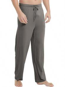 Mens Pajama Pants - Viscose Made From Bamboo, Soft Sleep Pants Comfy Drawstring Lounge Bottom With Pockets Sweatpantshalloween - Iron Grey - View 6