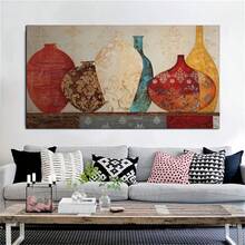 1pc HD Canvas Prints Floral Vase Painting Pot Art Modern Wall Picture For Living Room Frameless