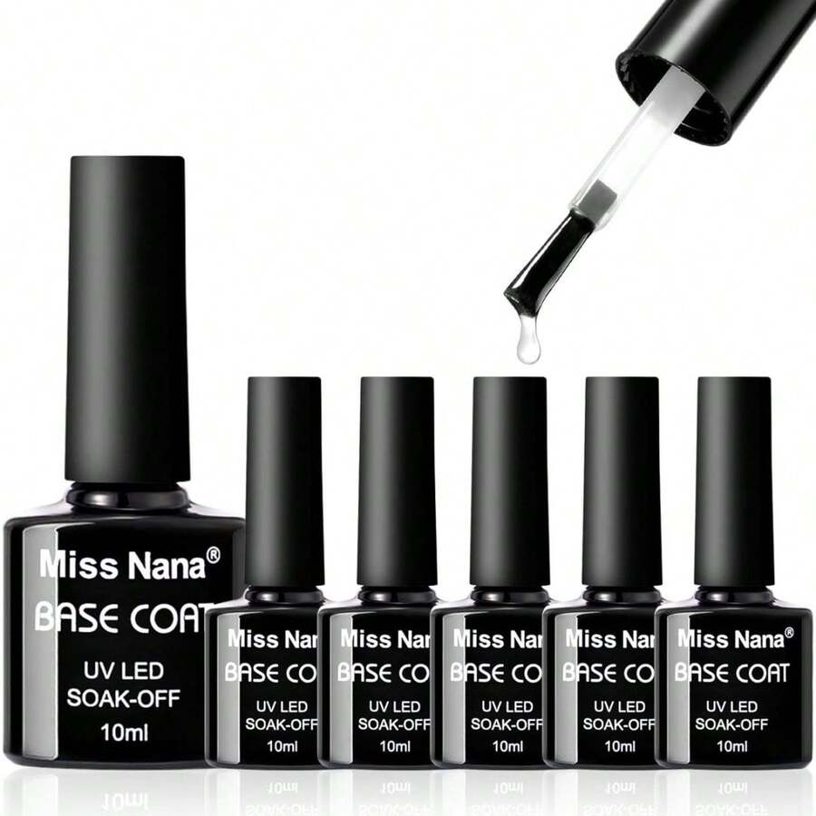 6 Unidades de Base Coat para Uñas 10ml - Base Semi Permanente de Fijación Profunda y Larga Duración - Albaricoque - Ver 1
