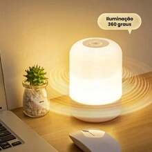 LED Table Lamp Bedroom Light 3 Modes Rechargeable Modern Table Lamp Bedroom Decoration Living Room Office With Touch - 白色 - 查看 7
