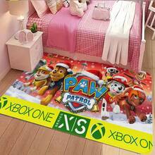 1/3/4 piezas Alfombras con temática de Paw Patrol navideña, agrega magia alegre a tu habitación; adecuada para sala de estar, dormitorio, etc.