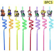 Paw Patrol 1/8Pcs Anime Character  Reusable Straw Party Decoration, Holiday Gifts, Children's Birthday Party Supplies - Nhiều màu - Xem 3
