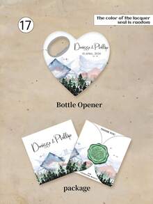 1PCCustomized Heart-Shaped Bottle Opener With Packaging. Personalized Wedding Return Gift Magnetic Bottle Opener, An Excellent Gift For Brides, Heart-Shaped Wedding Souvenirs And Thank-You Card Magnetic Bottle Opener, Customized Return Gifts, Father Gifts.