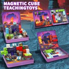 Magnetic Blocks Travel Magnet Cube Magnetic Building Blocks Toys With Portable Iron Box STEM Educational Magnet Toys For Kids