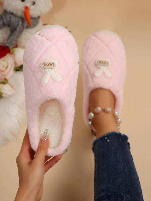 Women's Plush Slippers - Soft & Comfortable Indoor House Shoes, Cute Cartoon Rabbit Design For Spring, Autumn & Winter, Casual & Convenient, Soft Lining, Breathable, Versatile, Couple Slippers