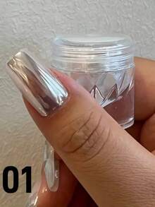 6pcs/Set Super Bright Mirror Effect Faux Pearl Powder Nail Art Kit | Holographic Rainbow Glitter Powder, Suitable For Nail Art And DIY Decoration, Nail Art Supplies, Nail Art Tools - 彩色 - 查看 4