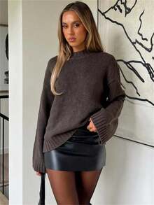 Women's Long Sleeve Knit Casual Sweater, Soft & Loose For Autumn/Winter
