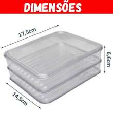 Cold Cuts Holder Ham Cheese Acrylic Resistant Duplex Double With Lid Airtight Stackable - 白色 - 查看 3