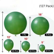 127pcs Balloons,  Balloons Different Sizes Pack Of 36 Inch 18 Inch 12 Inch 10 Inch 5 Inch Balloons For Balloon Garland - Trending, Best Seller, New Arrival, Party Supplies, Elegant Decor, Party Decoration, Wedding & Birthday - 墨綠色 - 查看 3