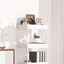 Carrito Organizador de 3 Niveles: Mueble Auxiliar con Ruedas para la Organización de Maquillaje, Skincare, Perfumes, Libros o Artículos de Oficina. - Blanco - Ver 2