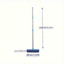Langstiel-Bodenbürste aus Edelstahl, vielseitig und langanhaltend, ohne Strombedarf, perfekt für gründliche Reinigung von Terrassen, Bädern, Fliesen, Fugen, Küchen, Schwimmbädern, Terrassen und Garagen