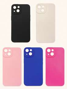 Bộ 5 ốp lưng điện thoại Dopamine màu trơn, ốp lưng điện thoại tối giản, ốp bảo vệ ống kính, tương thích với iPhone & Galaxy, màu đen, trắng, hồng, đỏ hồng, xanh dương, ốp lưng điện thoại, ốp lưng dòng Galaxy, ốp lưng tương thích với iPhone 17 Pro Max, vỏ bảo vệ, ốp lưng điện thoại dễ thương, 11, 13, 14, 15, 16, v.v., phiên bản quốc tế, không phải phiên bản nội địa. - Nhiều màu - Xem 37